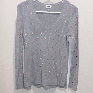 Old Navy women’s Medium Sweater top Casual dot print winter sweater